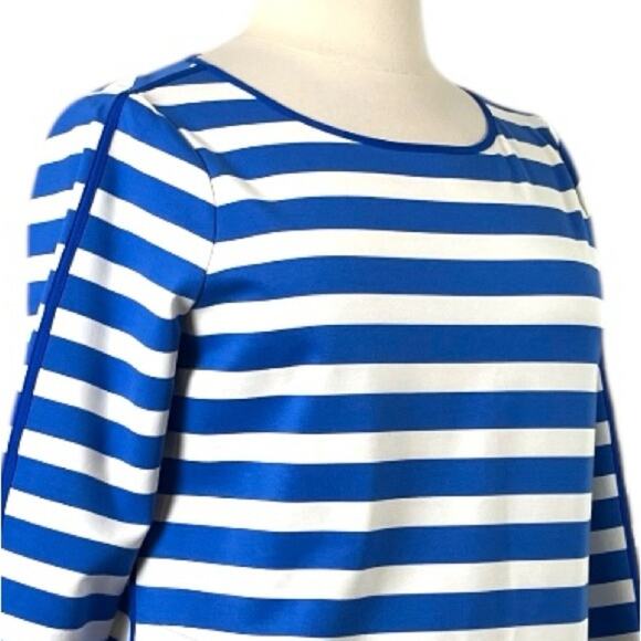 Lands’ End Shift Dress Ponte 3/4 Sleeve Blue White Stripe Women’s Plus Size 16 - Picture 6 of 11